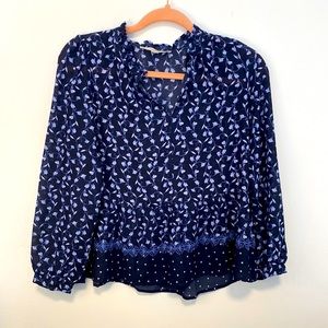 Loft navy peplum top, petites XSP